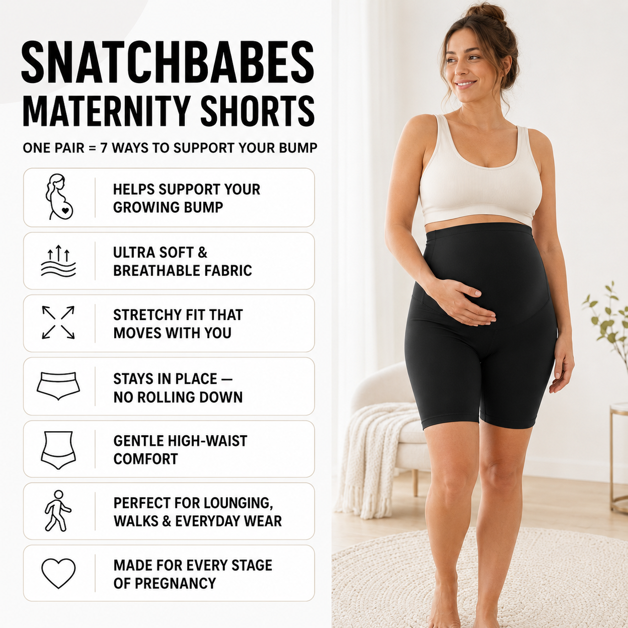 SnatchBabes Maternity Shorts